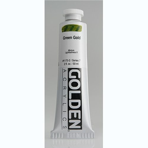 Golden, Heavy Body, Acrylic, Paint, 2oz, Green Gold